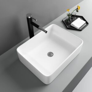 vessel sink rectangular - lofeyo 19"x15" vessel sink white ceramic bathroom sink above counter rectangle vanity sink basin