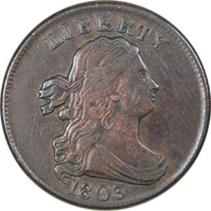 1803 Draped Bust Half Cent Extremely Fine Details Copper SKU:IPC6031