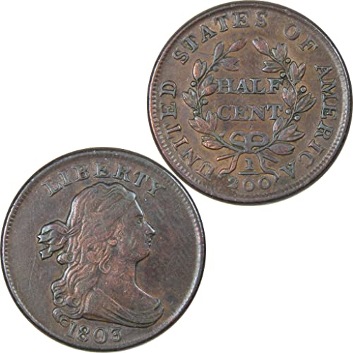 1803 Draped Bust Half Cent Extremely Fine Details Copper SKU:IPC6031