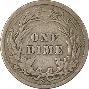 1901 S Barber Dime F Fine 90% Silver 10c US Type Coin SKU:IPC7142