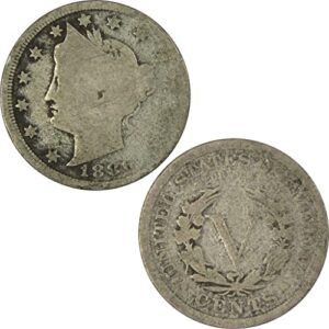 1886 liberty head v nickel 5 cent piece ag about good 5c sku:ipc6577