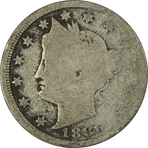 1886 Liberty Head V Nickel 5 Cent Piece AG About Good 5c SKU:IPC6577