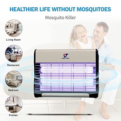 YONGTONG Set n Zap！Indoor High-Powered 3000V Electric Mosquito Killer, Pest Control Bug Zapper with 20W Light for Moth, Wasp, Fly, Mosquito Lamp for Apartment, Kitchen, Office, Restaurant
