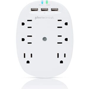360 Electrical Studio 4.8 6-Outlet Surge Tap w/ 4.8A 3-Port USB and 1080 Joules of Surge Protection