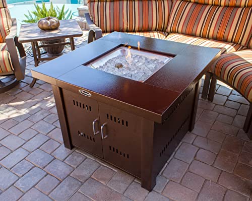 AZ Patio Heaters Outdoor Fire Pit in Hammered Bronze with Cover