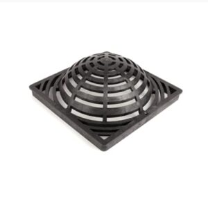 Premium USA Made 9" Inch Outdoor Square Atrium Catch Basin Drain Grate Cover - Basin Fits Storm Sewer & Drain Pipe/Fittings, Also Fits Triple Wall Pipe & Corrugated Landscape Pipe (Black)