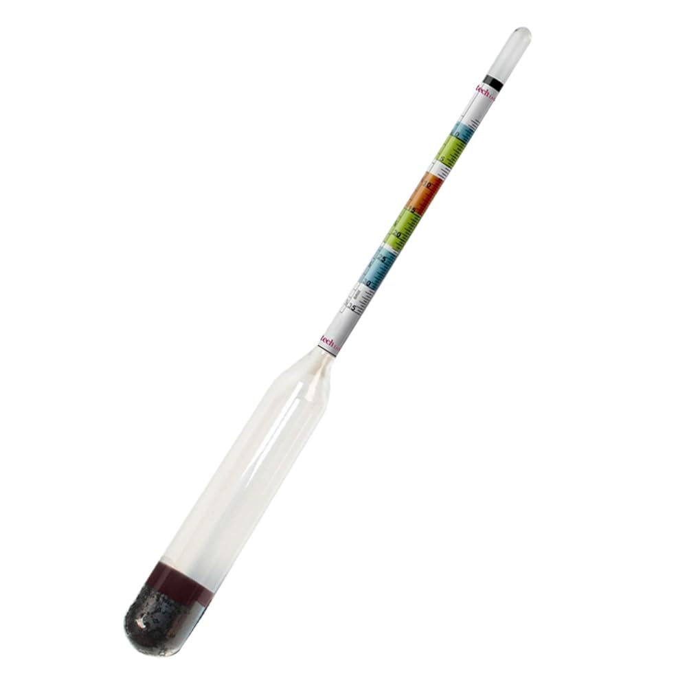 Fermtech Glass Triple Scale Hydrometer. Test The ABV, Brix & Gravity of Your Wine, Beer, Mead & Kombucha accurately (Hydro)