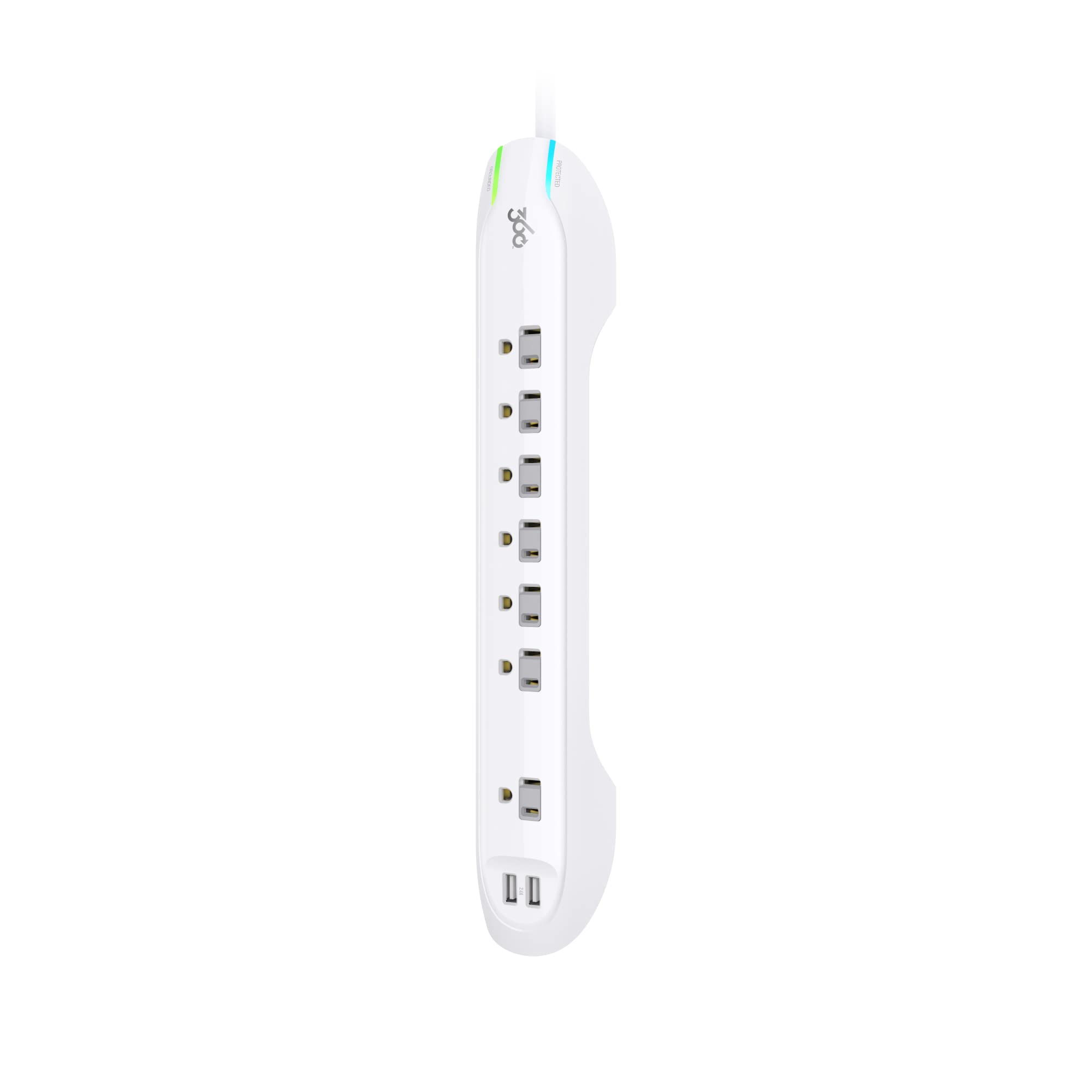 360 Electrical Idealist 3.4 7-Outlet Surge Strip w/ 3.4A 2-Port USB (6ft)