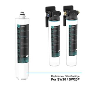 Frizzlife SW20-HF Replacement Housing Kit with PLC20 Filter Cartridge Inside - for SW20 and SW20F Under Sink Water Filter Systems