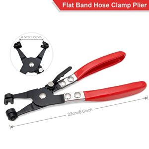 3Pcs Hose Clamp Pliers,Remover Kit with Long Reach Wire Spring Hose Clamp Pliers for Automotive Coolant Radiator Heater and Water Hose with Band Flat or Large Clamps