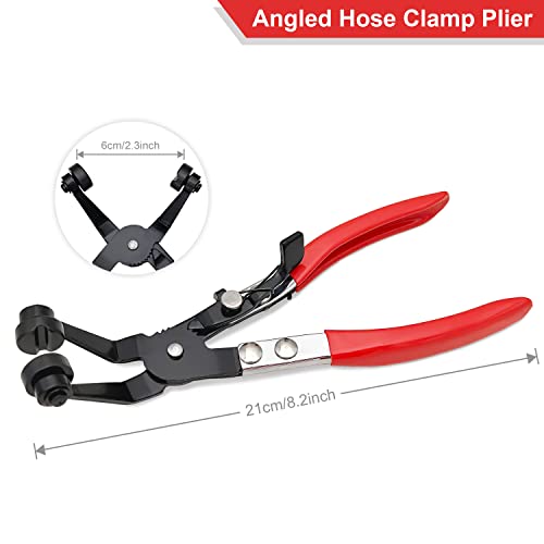 3Pcs Hose Clamp Pliers,Remover Kit with Long Reach Wire Spring Hose Clamp Pliers for Automotive Coolant Radiator Heater and Water Hose with Band Flat or Large Clamps