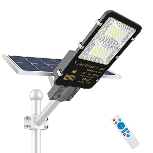 TFKK 1200W Solar Street Light Outdoor, 120000LM Light Sensor Solar Lights for Outside with Remote Control, IP66 Waterproof Dusk to Dawn Solar Security Flood Lights for Yard Garden Path Parking Lot