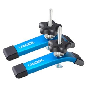utool 2 pack t-track hold down clamps kit, 6-1/3" l x 1-1/5" width, heavy duty anodized clamps for woodworking, starlight blue
