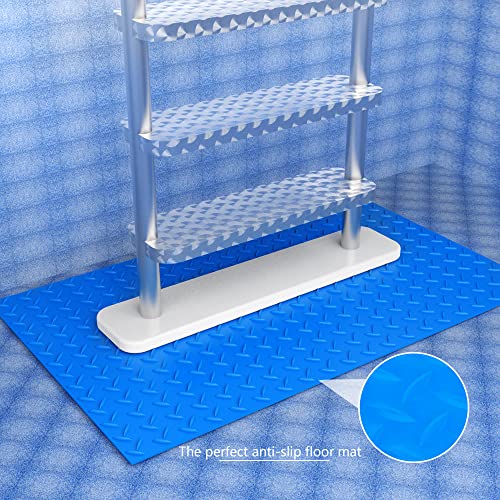 DECOHS 16"x36" Pool Ladder Mat-Large Swimming Pool Step Mat with Non-Slip Texture-Protective Ladder Pad for Above Ground Pools Liner and Stairs (Willow)