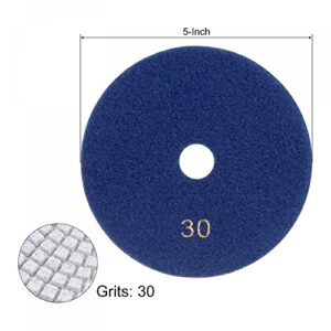 uxcell Diamond Polishing Pad 5-Inch 30 Grits Wet/Dry Grinding for Stone Concrete Marble Countertop Floor