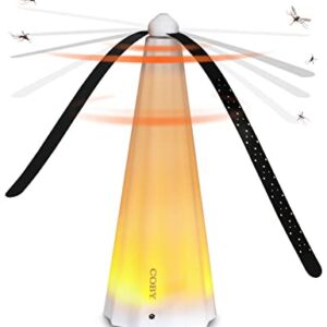 COBY Fly Repellent Fan, Outdoor & Indoor Fly Fan, Eco-Friendly Portable Fly Catcher with Soft-Touch Blades