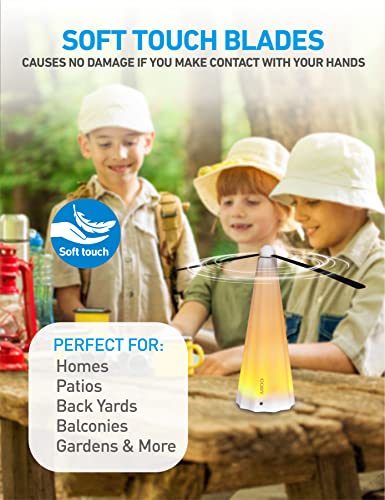 COBY Fly Repellent Fan, Outdoor & Indoor Fly Fan, Eco-Friendly Portable Fly Catcher with Soft-Touch Blades