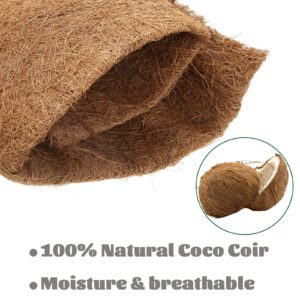 MIOHNAN Natural Coco Coir Fiber Liner Roll Sheet, Coconut Fiber Pad, Coconut Husk Liners Mat for Planters Baskets, DIY Moss Pole - 12x48 inch