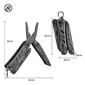 Nextool EDC Keychain Multitool, 10 in 1 Mini Pocket Knife Multi Tool with Needlenose Pliers, Scissors, Mini Useful Cool Gadgets for Men, Gifts For Dad Men Him Boyfriend-Dark