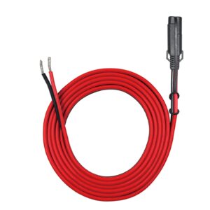 qiucable sae extension cable - 12ft 16awg sae quick disconnect connectors sae 2 pin bullet quick release wire harness, sae battery charging cable for solar panel car truck motorcycle