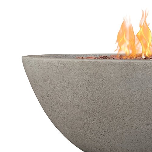 Afuera Living Contemporary Propane Fire Bowl in Glacier Gray