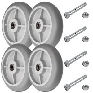 drywall cart & sheet rock dolly wheel set of 4 | non-marking tpr wheels | 2,800 lbs capacity per set of 4 | made in the usa