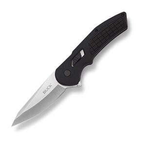 buck knives 261 hexam folding pocket knife, 3.35" stainless steel blade, pocket clip (black)