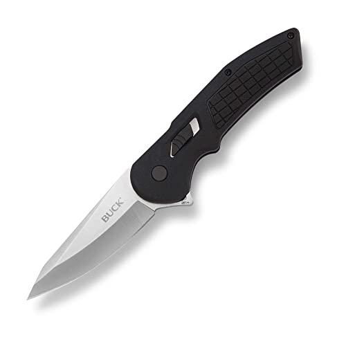 Buck Knives 261 Hexam Folding Pocket Knife, 3.35" Stainless Steel Blade, Pocket Clip (Black)