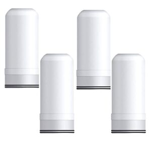 wbm home faucet filter, effective purification system, reduces lead & bad taste, bpa free water purifier, replacement pack of 4