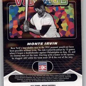 2021 Panini Mosaic Vintage Mosaic #14 Monte Irvin New York Giants Prizm Baseball Parallel Trading Card