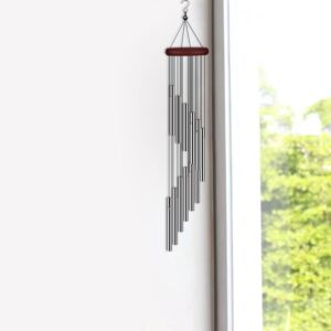 4 Pack Wind Chimes for Outside, Sympathy Wind Chimes Outdoor Clearance with 12 Aluminum Alloy Tubes and Hook, Memorial Wind Chimes Gift Decoration for Home, Patio, Garden, Outdoor