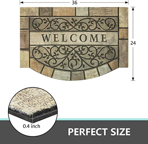 Welcome Door Mats 24"x36" Heavy Duty Front Door Mat Outdoor Large Doormats with Non-Slip Rubber Backing Outdoor Welcome Mats for Front Door Entryway,Garage,Patio,High Traffic Area