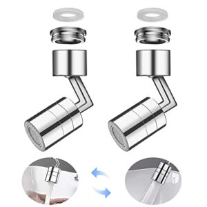 FATEE 2 Packs 720 Degree Swivel Sink Faucet Aerator, Kitchen Sink Aerators, Faucet Attachment with 2 Water Outlet Mode, Universal Rotating Faucet for Kitchen/Bathroom Face, Eye, Wash and Gargle