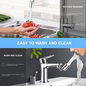 FATEE 2 Packs 720 Degree Swivel Sink Faucet Aerator, Kitchen Sink Aerators, Faucet Attachment with 2 Water Outlet Mode, Universal Rotating Faucet for Kitchen/Bathroom Face, Eye, Wash and Gargle