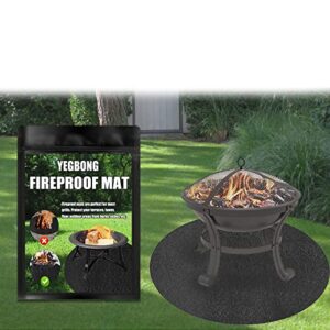 ejptoys yegbong-outdoor heat resistant fiberglass fire pit mat, under grill fire pit mat, bbq mat fire pit mat, fire mat deck protection, suitable for outdoor deck, grass, patio, ground... (40in)