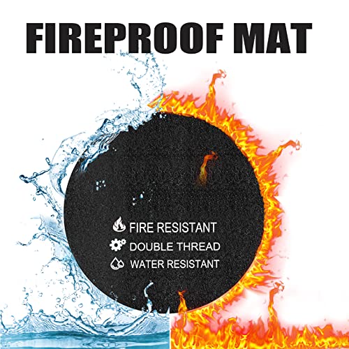 EJPTOYS Yegbong-Outdoor Heat Resistant Fiberglass Fire Pit Mat, Under Grill Fire Pit Mat, BBQ Mat Fire Pit Mat, Fire Mat Deck Protection, Suitable for Outdoor Deck, Grass, Patio, Ground... (40in)