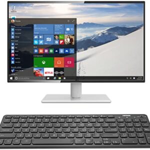 Arteck 2.4G Wireless Keyboard Ultra Slim Full Size Keyboard with Numeric Keypad and Media Hotkey for Computer/Desktop/PC/Laptop/Surface/Smart TV and Windows 10/8/ 7 Built-in Rechargeable Battery