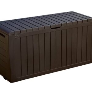 Keter 71 Gallons Gallon Water Resistant Lockable Deck Box with Wheels in Dark Brown