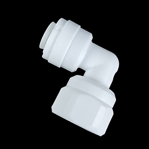 XINWOO Union Elbow 1/4" x 1/4" Female Thread Fittings Quick Connect for Reverse Osmosis RO System Parts (10 Pack)