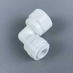 XINWOO Union Elbow 1/4" x 1/4" Female Thread Fittings Quick Connect for Reverse Osmosis RO System Parts (10 Pack)