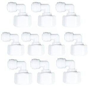 xinwoo union elbow 1/4" x 1/2" female thread quick connect qc reverse osmosis ro system parts fittings (10 pack)