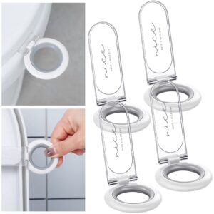 4 Pcs Toilet Lid Handle Lifter Toilet Seat Lifter Toilet Seat Lifter Handle Adhesive Toilet Cover Lift Tool for Bathroom Hotel Home Avoid Touching Toilet Cover Multi Function Cover Lifter for Toilet