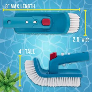 U.S. Pool Supply Professional Pool Step and Corner Cleaning Brush with Adjustable 180 Degree Handle Rotation - Curved End Bristles - Easily Scrub Sweep Clean Swimming Pools, Spas, Hot Tubs, Bathroom