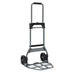 monibloom folding hand truck and dolly, 220 lb capacity aluminum heavy-duty luggage trolley cart with telescoping handle and wheels