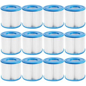 Macaberry Type D Pool Filter Cartridge Replacement Compatible with Summer Waves P57100102, P57000104, Intex Type D, Summer Escapes Pool Filter, VII Filter, RX600 Above Ground Pools Pool Pump, 12 Pack