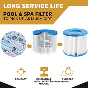 Macaberry Type D Pool Filter Cartridge Replacement Compatible with Summer Waves P57100102, P57000104, Intex Type D, Summer Escapes Pool Filter, VII Filter, RX600 Above Ground Pools Pool Pump, 12 Pack