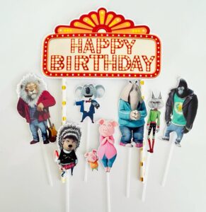 happy birthday sing 2 themed cake topper
