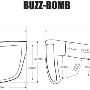 BOMBER Saftey Glasses for Men and Women, Blue Mirror Safety Lens, with Matte Black Square Frame and Non Slip Foam lining, Removable Side Shields included, z87 Compliant - BZ103BM