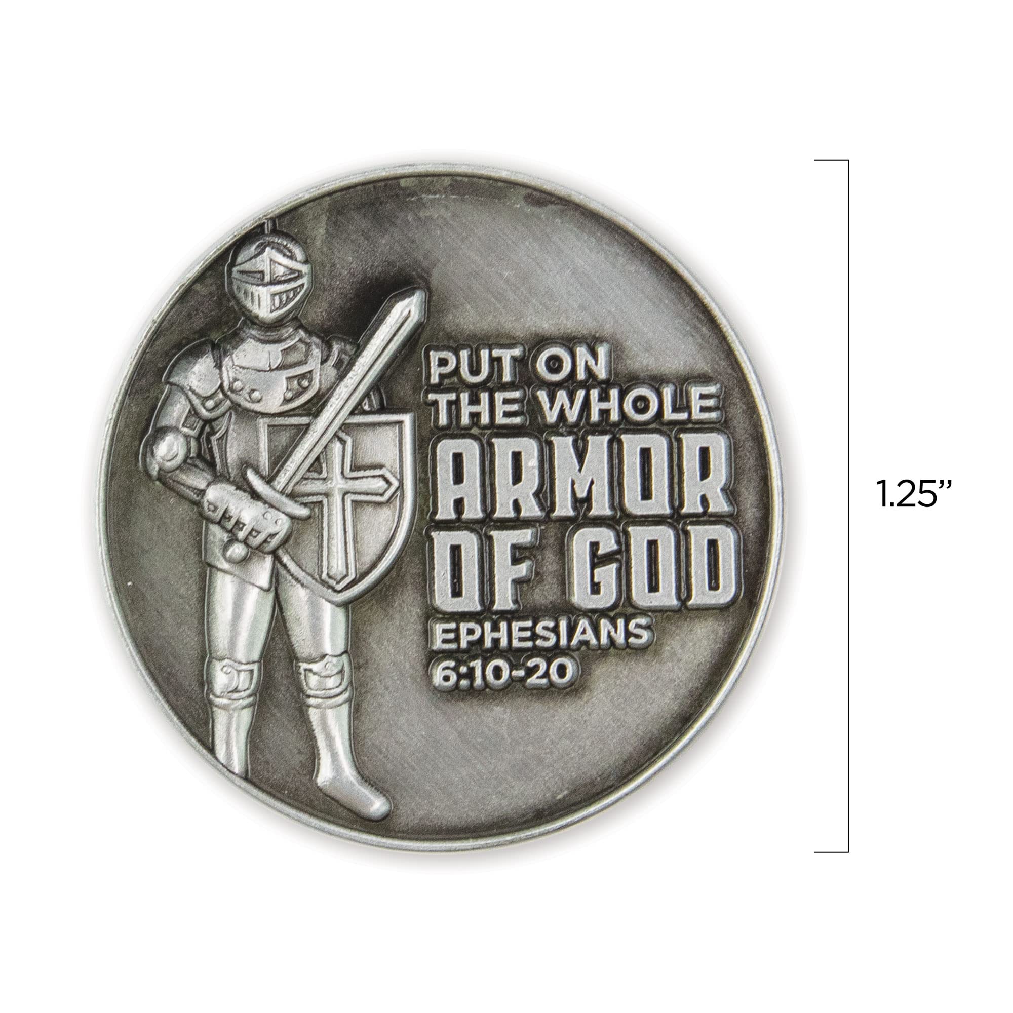 Armor of God Love Expression Coin for Public Servants & Law Enforcement, Keepsake Pocket Token of Prayer & Divine Protection for Men & Women, EDC Coin, Thinking of You Gift of Appreciation