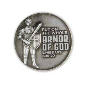 Armor of God Love Expression Coin for Public Servants & Law Enforcement, Keepsake Pocket Token of Prayer & Divine Protection for Men & Women, EDC Coin, Thinking of You Gift of Appreciation